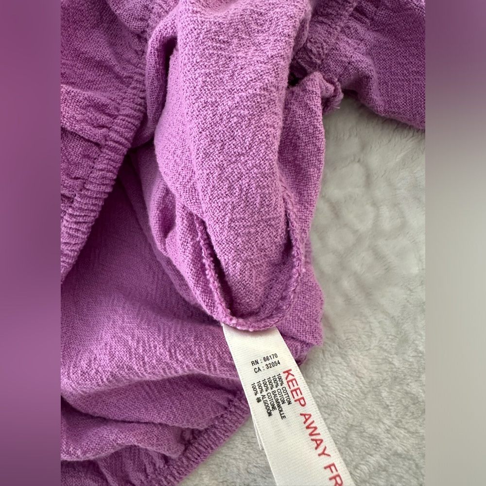 Free People women’s lavender long sleeve elastic crop peasant top size small - Picture 12 of 16